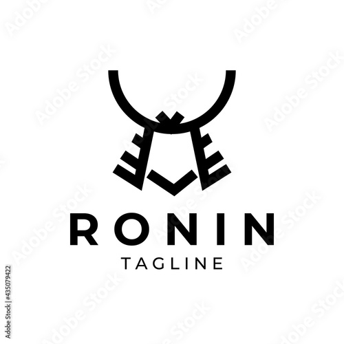 ronin,samurai logo line art vector illustration design