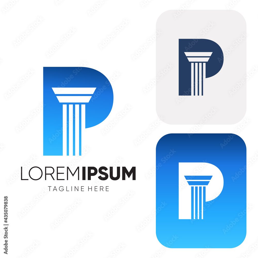 Letter P Pillar Legal Firm Law and Attorney Logo Design Vector Icon Graphic Illustration Letter P Pillar Legal Firm Law and Attorney Logo Design Vector Icon Graphic Illustration