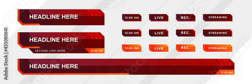text video strip vector lower third design template
