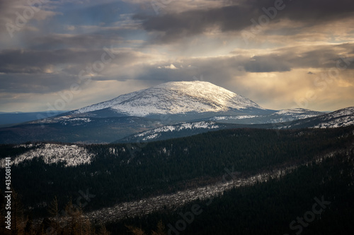 Ural mountains Konzhakovsky and Serebryansky kamen in May  Russia  Sverdlovsk region