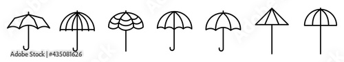 Umbrella icons. Set of umbrella icons. Vector illustration.