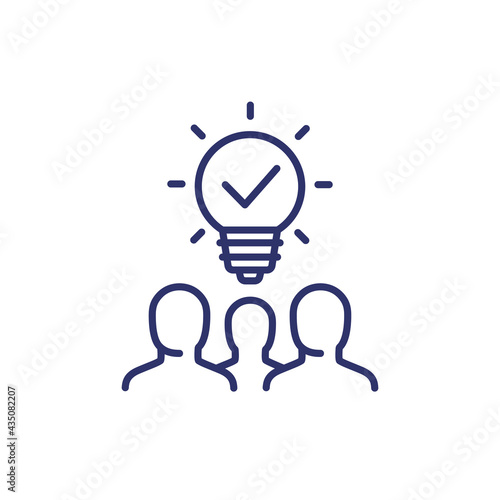 people with idea line icon
