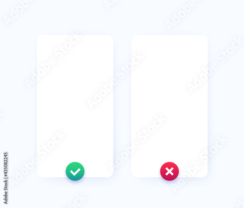 right and wrong banner, vector design