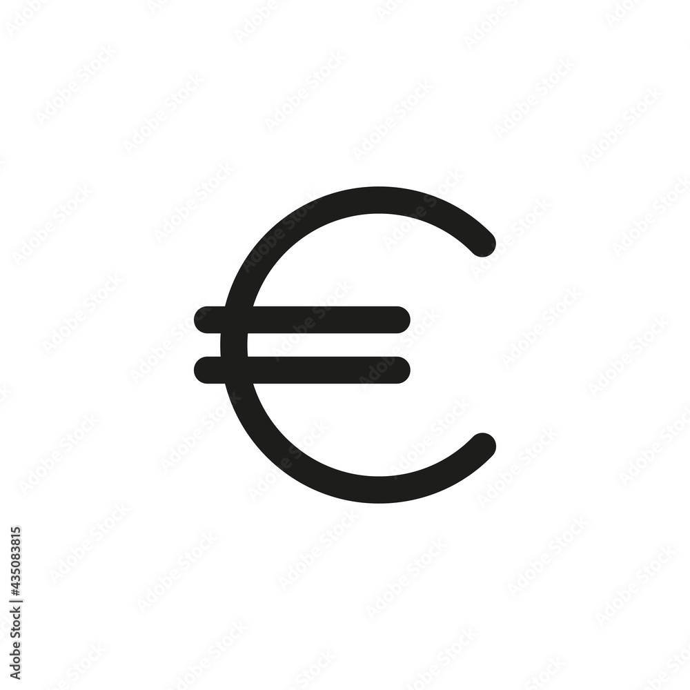 Euro currency symbol icon for web and mobile financial applications UI design. Euro currency symbol icon for web and mobile financial applications UI design.