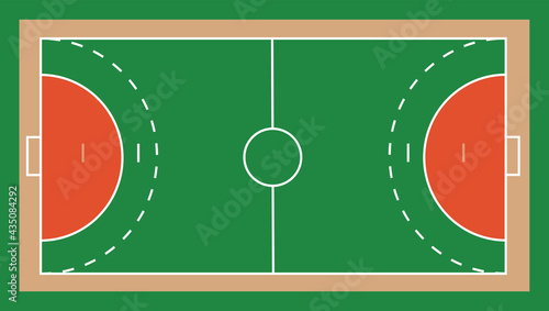 Green handball field. vector illustration