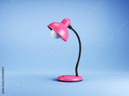 Pink desk lamp. 3d illustration