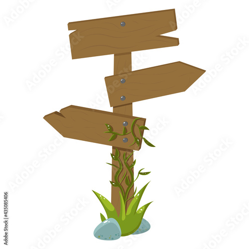 A separate element. The pointer. Tree. Way. Direction. Vector illustration.