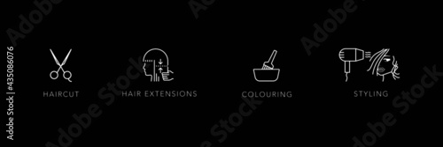 Beauty salon icon set. Hair stylist icons. Download it now