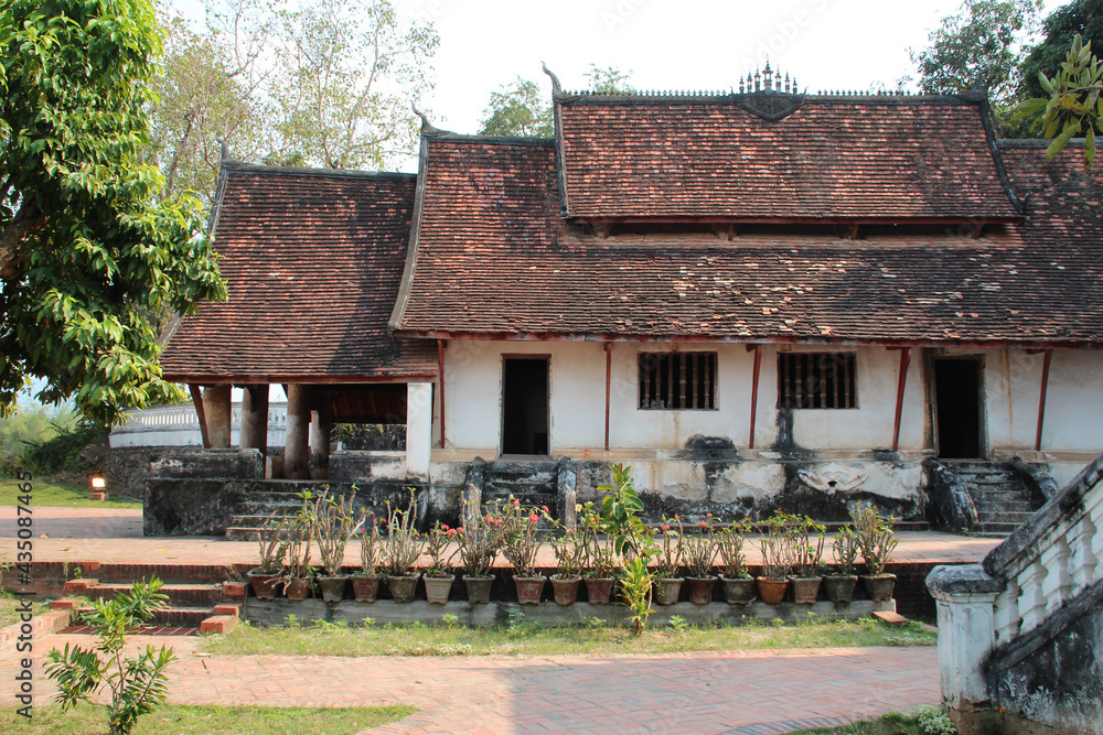 buddhist temple (wat siphoutthabath) in luang prabang (laos) 
