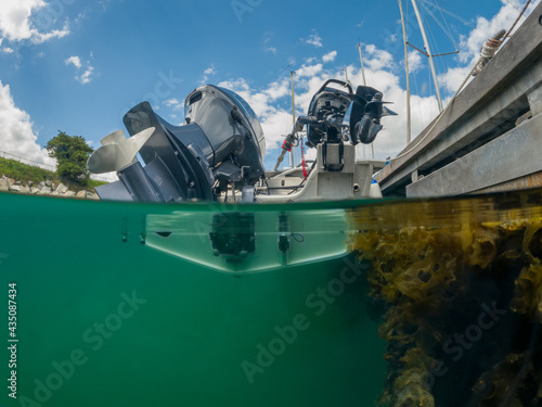 50/50 Over/Underwater Boat Hull with Outboard Engines, Dublin, Ireland