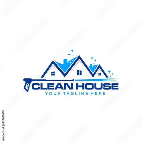 pressure wash home logo template