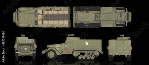 米国陸軍 兵員輸送用装甲ハーフトラック M3A1(WWⅡ） photo