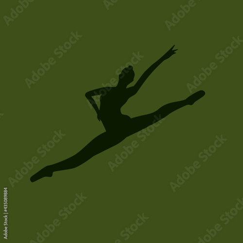 Gymnastics girl vector logo. Stretching, dancing silhouette. Splits women. Download it now