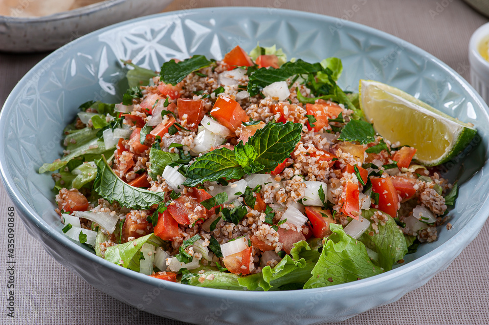 Tabule. Refreshing Lebanese cuisine salad Tabule. Refreshing Lebanese cuisine salad