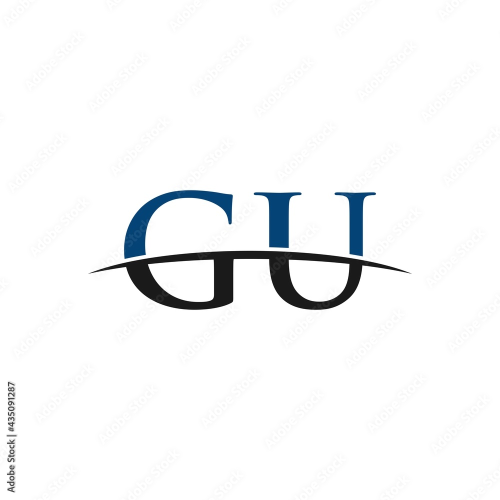 Initial letter GU, overlapping movement swoosh horizon, company logo design inspiration Initial letter GU, overlapping movement swoosh horizon, company logo design inspiration