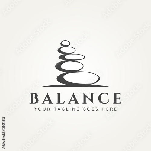 balancing stone stone logo vector illustration design. spa, health, and beauty logo concept