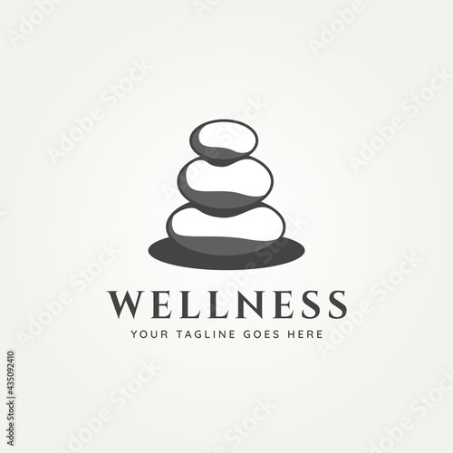 wellness stone logo vector illustration design. spa, health, and beauty logo concept