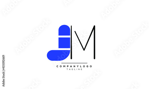 Alphabet letters Initials Monogram logo JM, JM INITIAL, JM letter