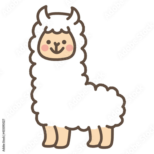 アルパカ　かわいいイラスト