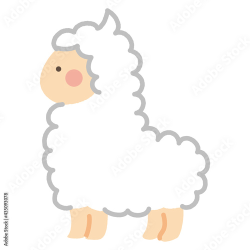 アルパカ　かわいいイラスト