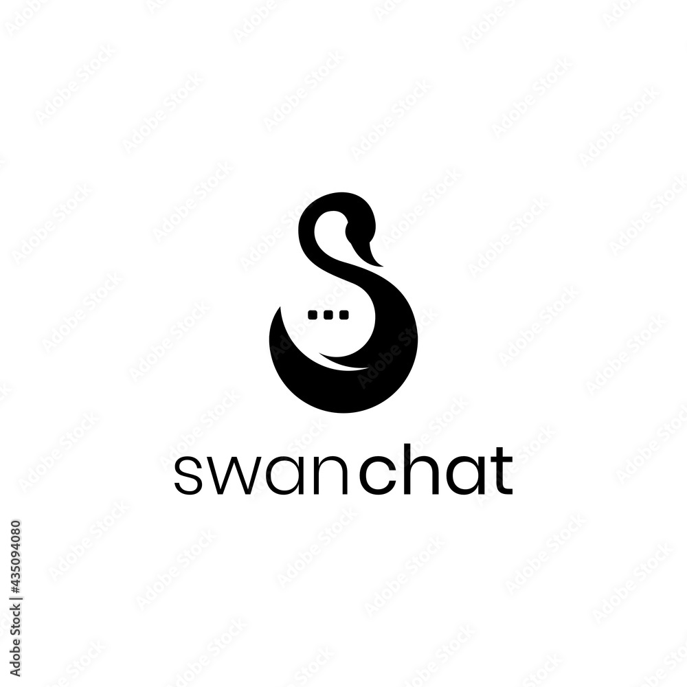 swan chat. combination vector design swan chat. combination vector design