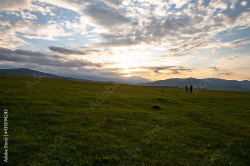 sunset over the mountains