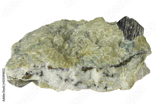 arsenopyrite from Mühlbach, Austria isolated on white background photo