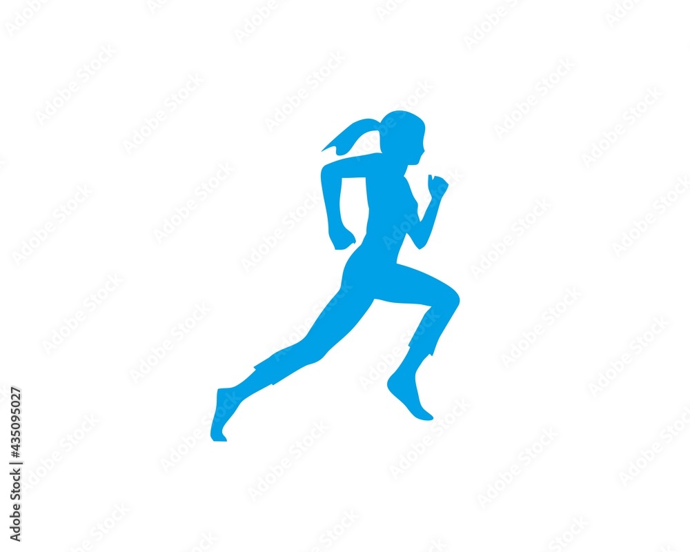 running girl silhouette vector
