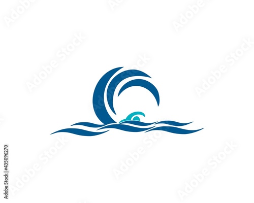abstract swimming wave logo