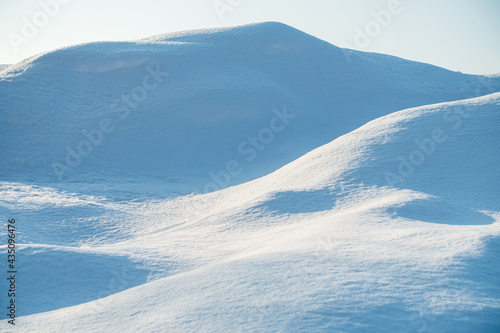 Snow scene with beautiful shape during the day