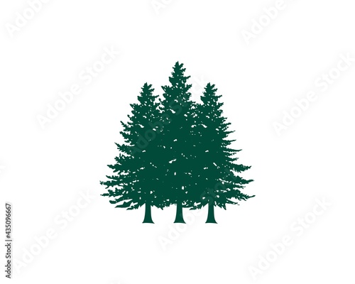 green forest tree silhouette