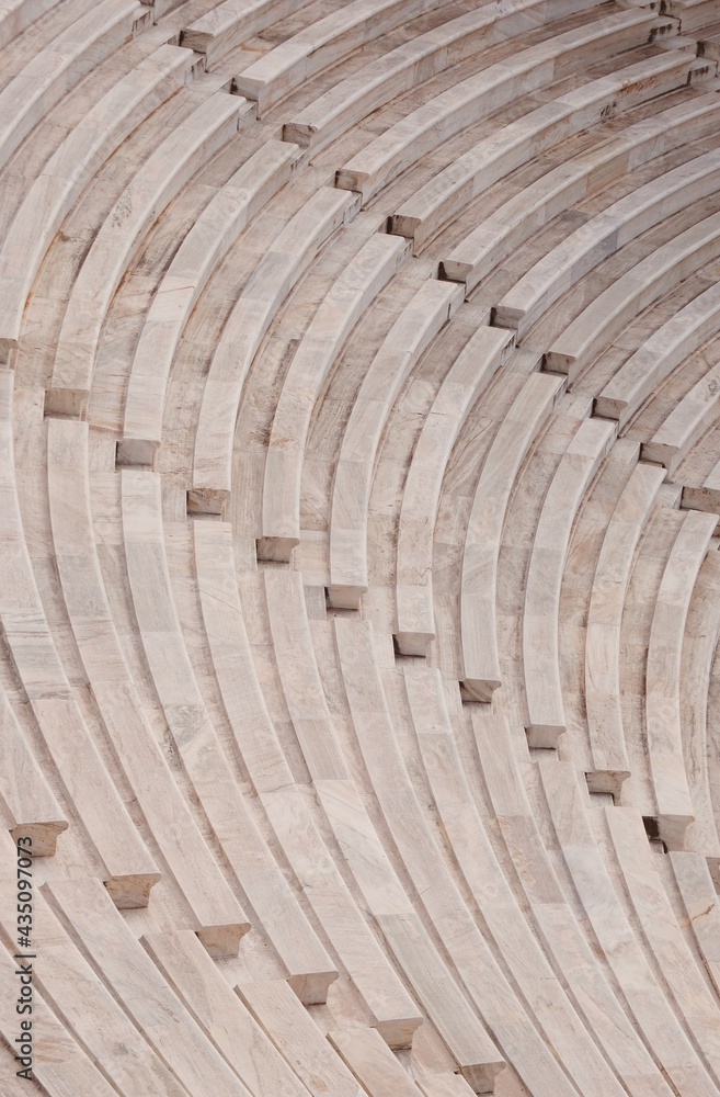 Seats of old greek theater and democracy stand. Seats of old greek theater and democracy stand.