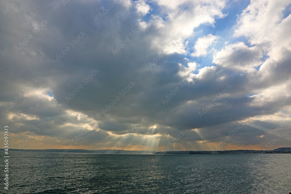 Fototapeta premium Storm clouds over Torbay, Devon