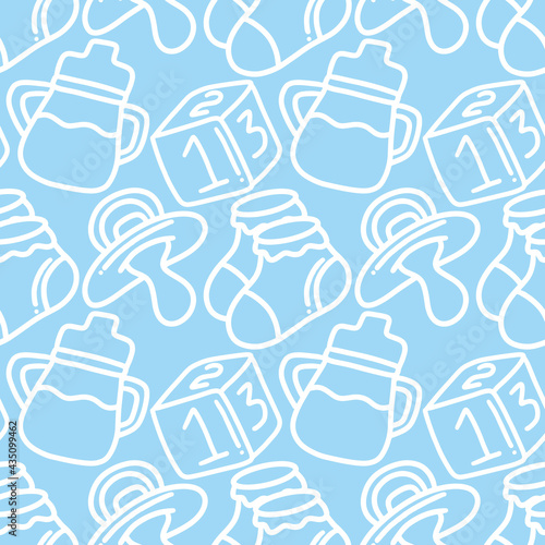 doodle set of baby stuff hand drawing