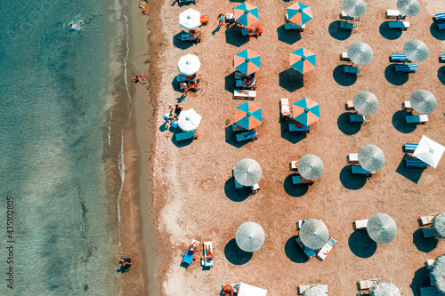 Overhead view of Alaminos beach, Cyprus, toned photo