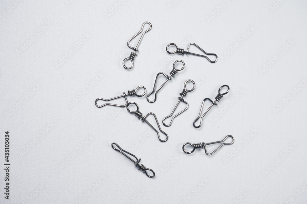 Fototapeta premium swivel snap for fishing tools on white background