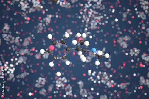 Ephedrine molecule. Conceptual molecular model. Chemical 3d rendering