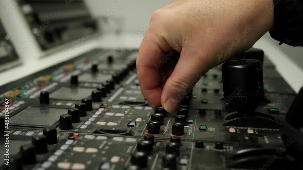 Producer Working With Control Desk in Studio Producer Working With Control Desk in Studio