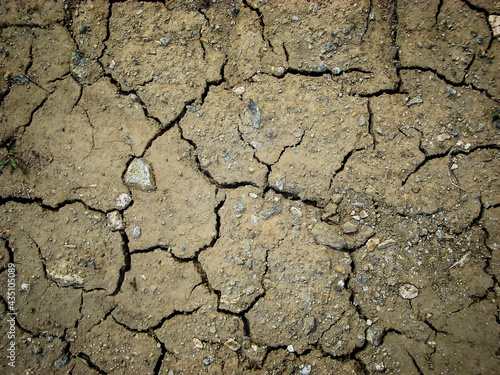 Cracked soil ground. Cracked soil texture or background. Natural abstraction. Ground background. Cracks on the ground