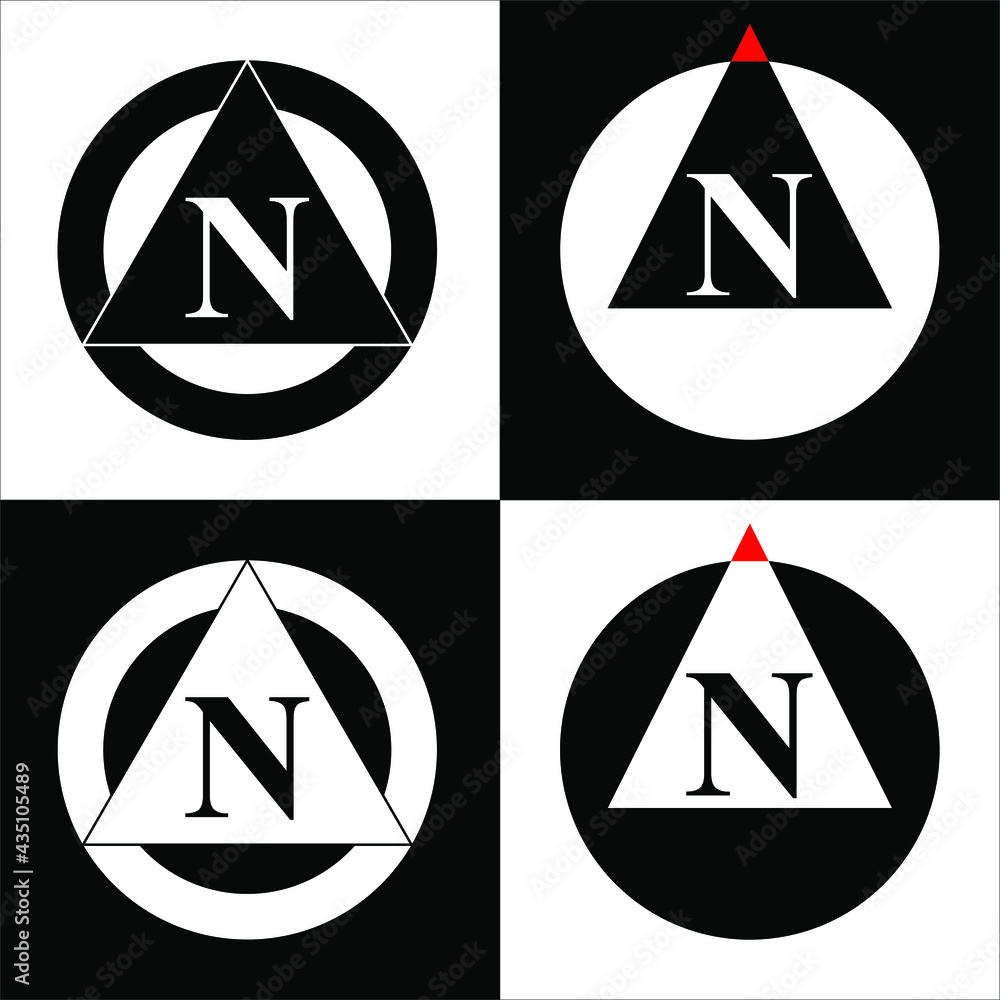 North symbol. Icons of North direction sign for map. Set of 4 direction