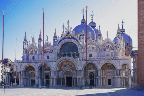 spiritual and material heritage of Byzantium embodied in Saint Mark's Basilica western facade © Alevtina
