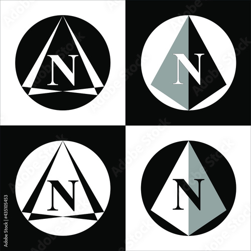 North symbol. Icons of North direction sign for map. Set of 4 direction symbols. Vector designs in EPS8.