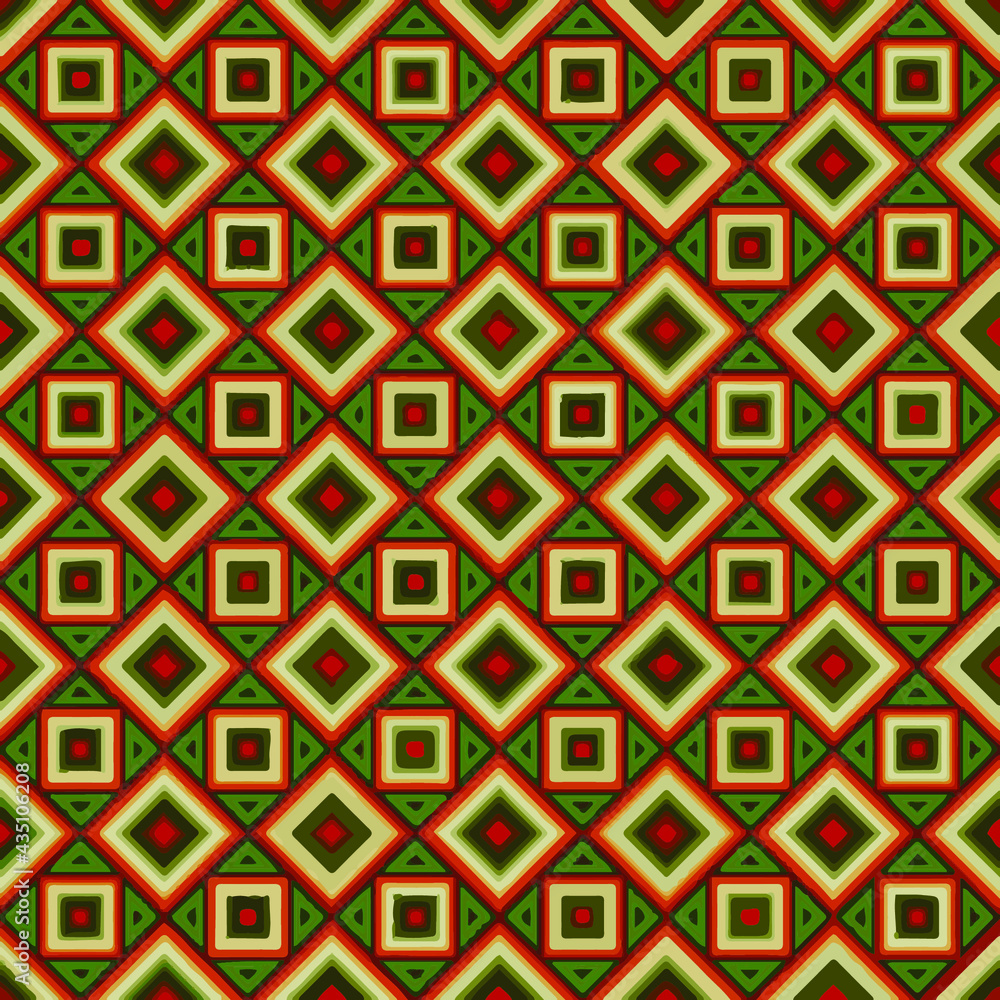 pattern with symmetric geometric ornament. 