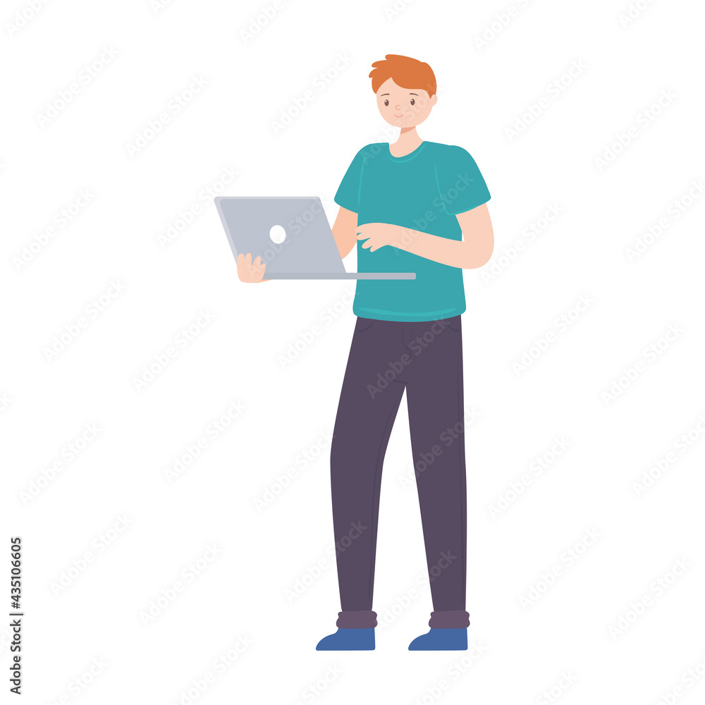 man with laptop