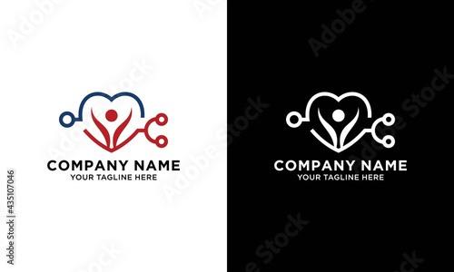 abstract medical halth care icon with stethoscope and heart