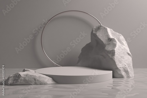 Abstract minimal scene, design for cosmetic or product display podium 3d render.	
 photo