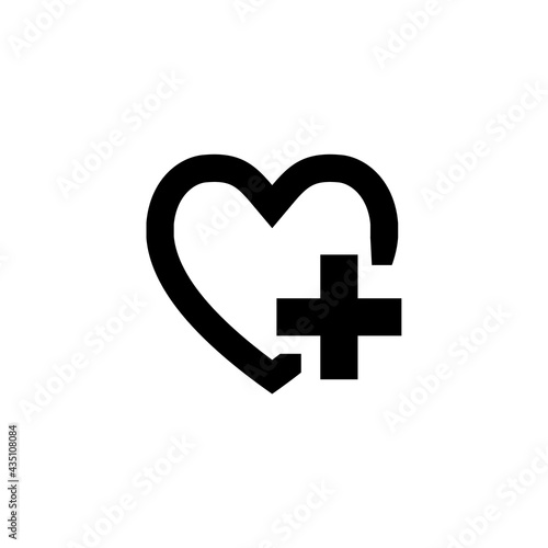 Add Favorite Icon Black color isolated on white background