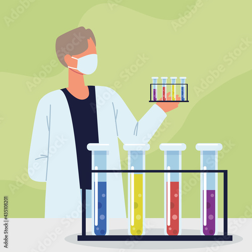 scientific with test tubes