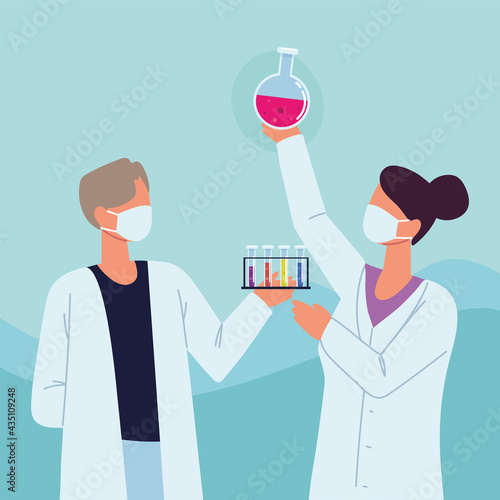 medical staff test tubes