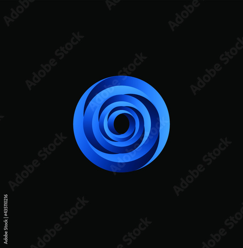 Spiral radiation abstract symbol vector